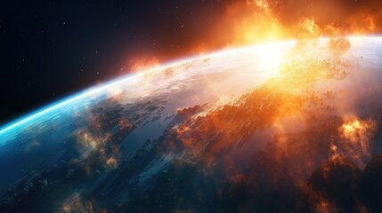 Fototapeta premium Fiery Planet from Space