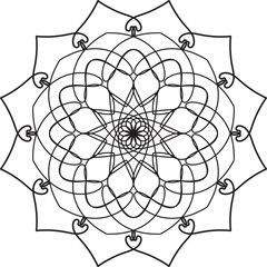 Obraz premium Mandala Line Illustration, Mandala Line Drawing Design, mandala design