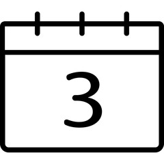 Calendar vector icon in outline style 