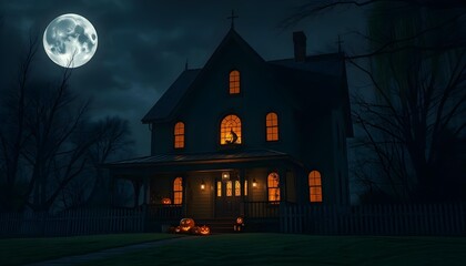 Fototapeta premium Halloween house in the night
