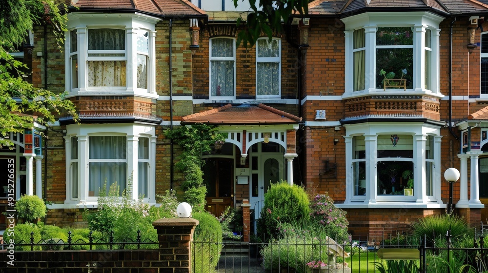 Poster explore the architectural detailing of a edwardian house in the uk. write about bay windows, veranda