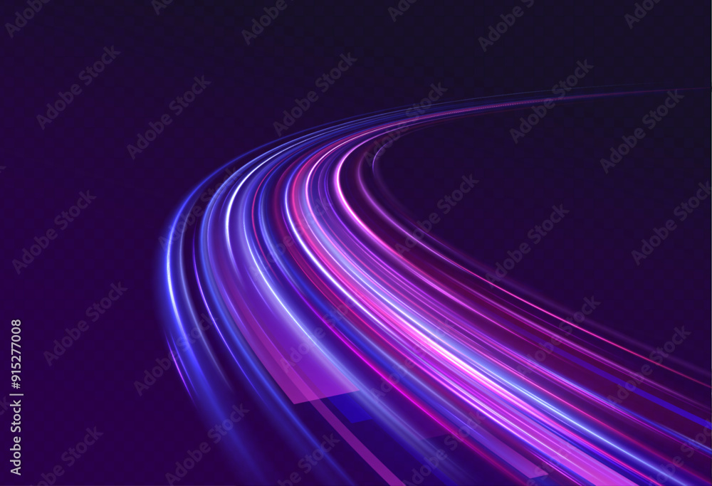 Poster light trail wave, fire path trace line, car lights, optic fiber and incandescence curve twirl. rotat