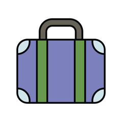 suitcase color line icon with white background vector stock illustration