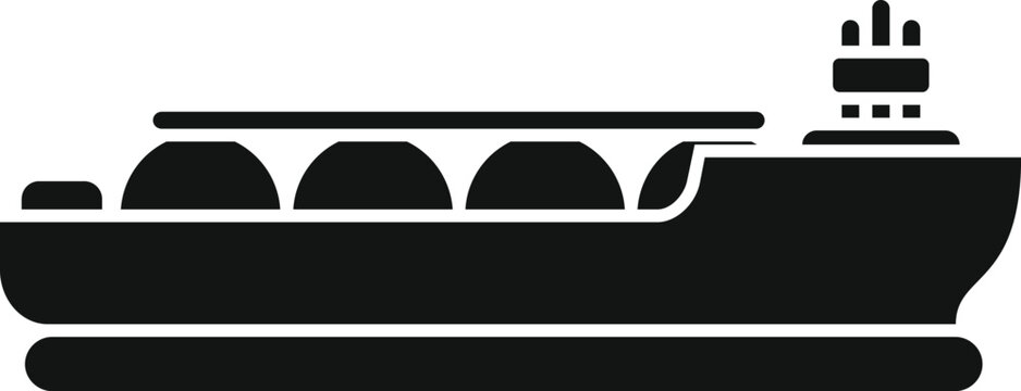black ship icon, cargo transport, side view clip art preview