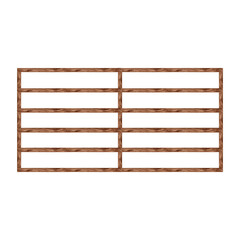 Bookshelf, bookcase. Horizontal frame of planks with wooden texture. Home interior item, furniture. Hand drawn watercolor illustration isolated. Template with copy space for card, website, bookstore.