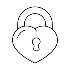 padlock in heart form line icon vector. padlock in heart form sign. isolated contour symbol black illustration