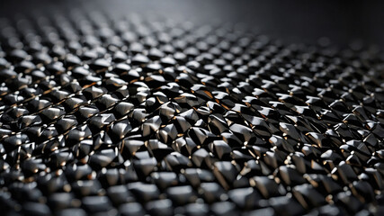Obraz premium Black interwoven pattern with textured metallic finish exuding a sense of modern sophistication.