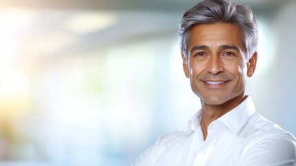 Obraz premium a man with grey hair and white shirt
