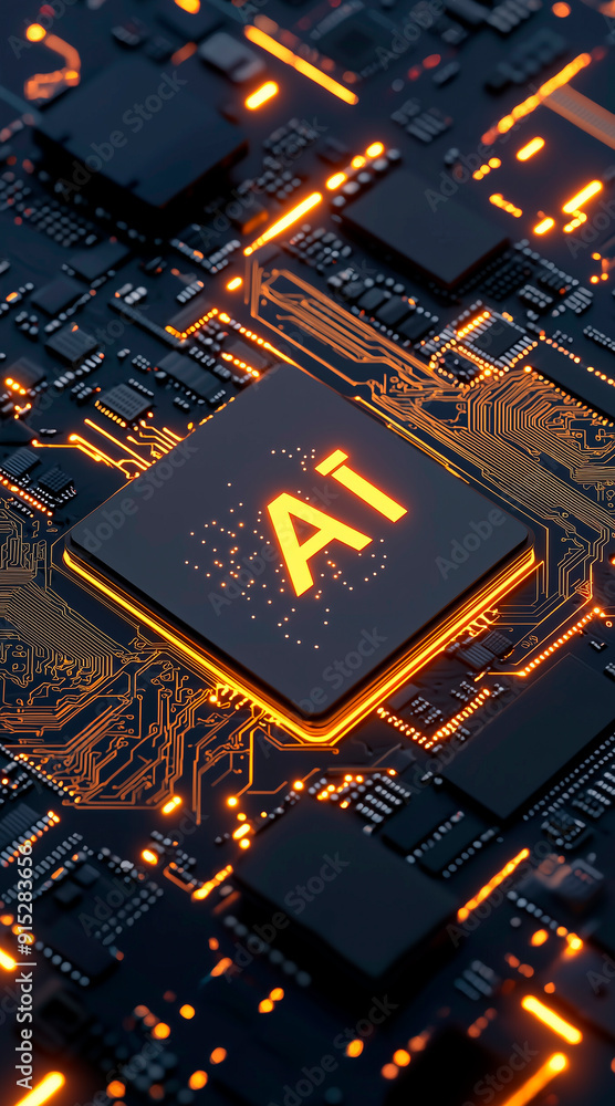 Poster chip with holographic text 