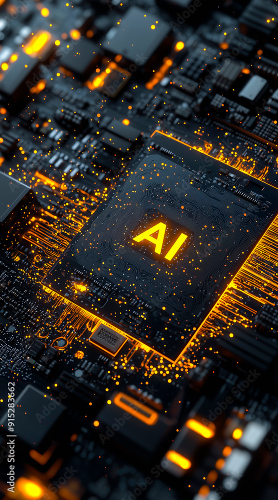 Poster chip with holographic text 