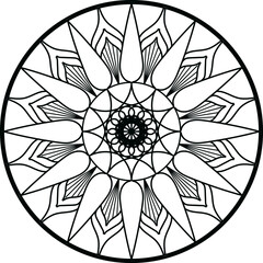 Mandala Line Illustration, Mandala Line Drawing Design, mandala design
