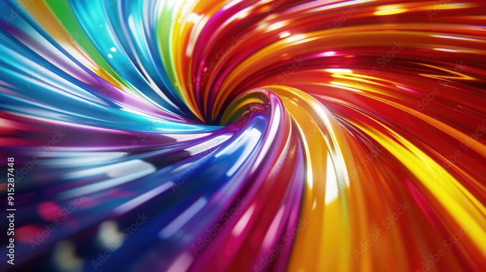 Poster a vibrant and detailed shot of a swirling pattern made from colorful paint