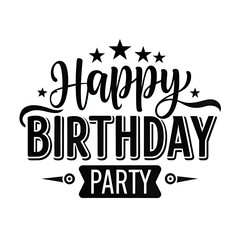 happy birthday typography black color vector design
