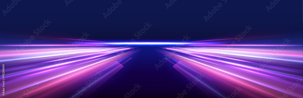 Poster ponomatic neon vector illustration in sporty style of futuristic technologies. bright glowing line o