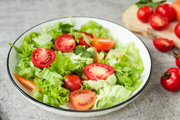 close-up of a plate of vegetable salad