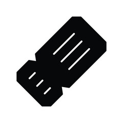 ticket glyph icon with white background vector stock illustration