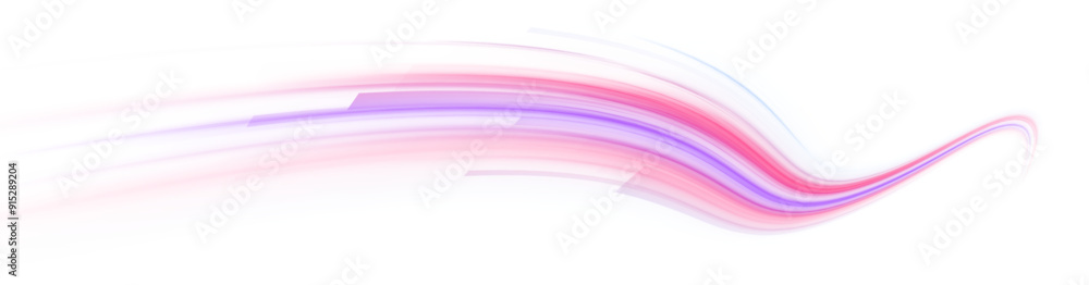 Leinwandbilder Vector PNG white abstract background with ultraviolet neon glow, blurred light lines, waves. Illustration of accelerating fast database data transfer.