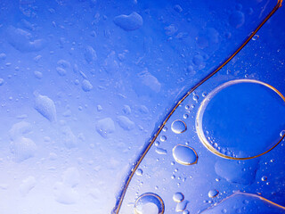 Bubbles on blue background. Abstract oxygen bubble water in sea sponge on blue background.Blue...