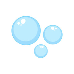 Air bubbles flat, soap foam oxygen bubbles, vector design elements isolate.