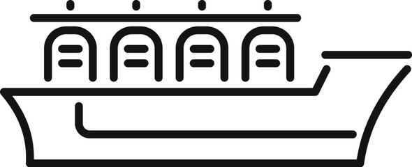 Line art style icon of a greek galley sailing on water © anatolir