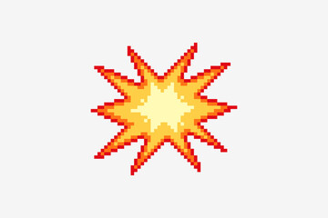 Pixel art comic boom explosion, vector illustration on isolated background. © Rifatho
