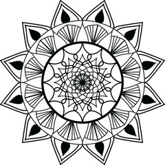 simple mandala design for coloring. Vector floral mandala. Geometric ornamental mandalas, mandala design