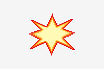 Comic boom explosion pixel art, vector illustration on isolated background. © Rifatho