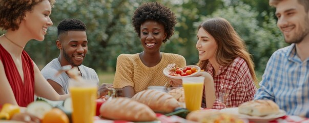 Multiracial Communities Diversity group picnic diversity share food friendship community gather