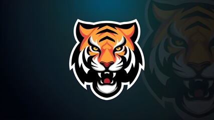 Eye-catching vector logo featuring a tiger head, perfect for esport branding with a striking design.