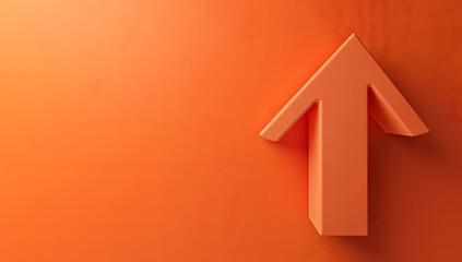 one solid arrow on an orange background. isolated on a solid orange background. Illustrations design
