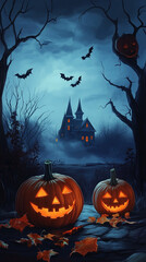 halloween background with pumpkin