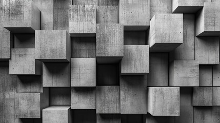 Abstract geometric background of overlapping concrete blocks.