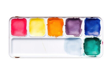 A Vibrant Palette of Watercolors Capturing Creativity in an Artist's Studio on Transparent PNG Background.