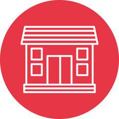 Cinema Building line circle icon