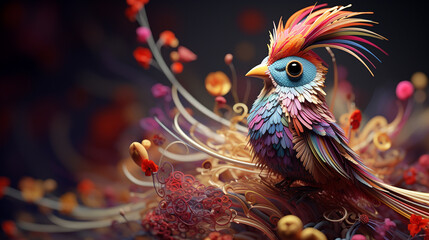 Fototapeta premium Abstract bird in mixes realistic