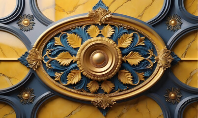 Obraz premium Detail of a decorative panel in the interior of the building.