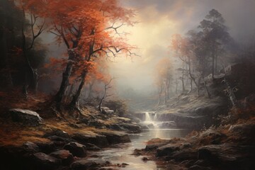 Fototapeta premium Landscapes outdoors painting nature.