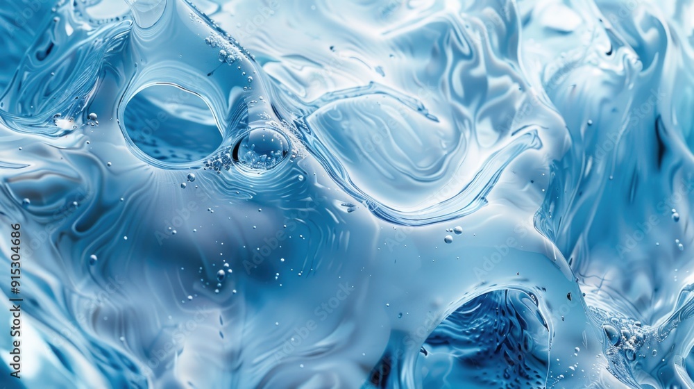 Poster a close-up view of water bubbles forming on a surface