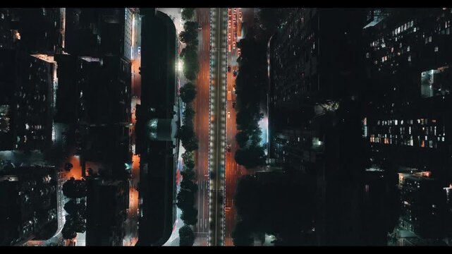 xiamen aerial photography at night