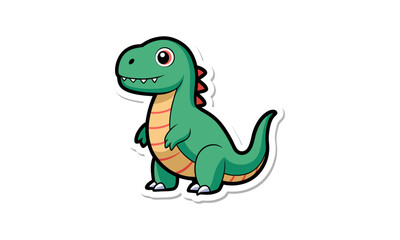 Iguanodon Dinosaur Cartoon Sticker Vector, Illustration