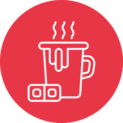 Hot Chocolate line circle icon