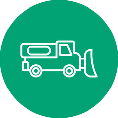 Snow Plow line circle icon