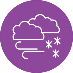Blizzard line circle icon