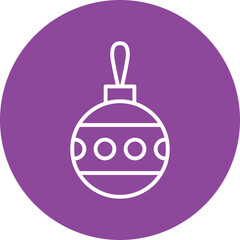 Christmas Ornament line circle icon