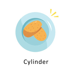 Cylinder  Vector Flat Icon Design illustration Symbol on White background EPS 10 File 