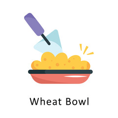 Wheat Bowl Vector Flat Icon Design illustration Symbol on White background EPS 10 File 