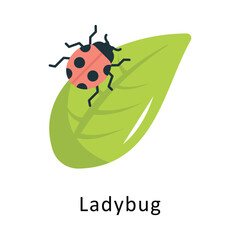 Ladybug Vector Flat Icon Design illustration Symbol on White background EPS 10 File 
