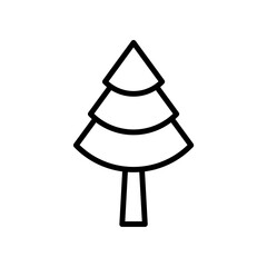 pine tree icon simple, line vector isolated on white background. trendy and modern design	