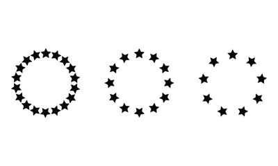 Star circle. Circular rating icons. Round frames with stars for badge. vector
