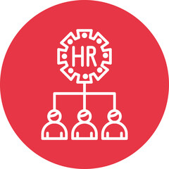 Human Resources line circle icon